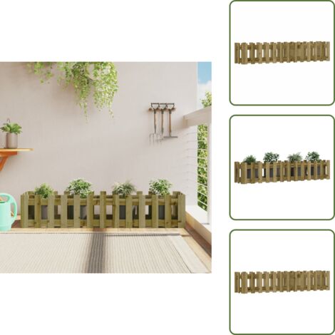 Fioriera da esterno - vidaXL Fioriera da Giardino Recinzione 150x30x30cm Pino Impregnato - Fioriera in pino