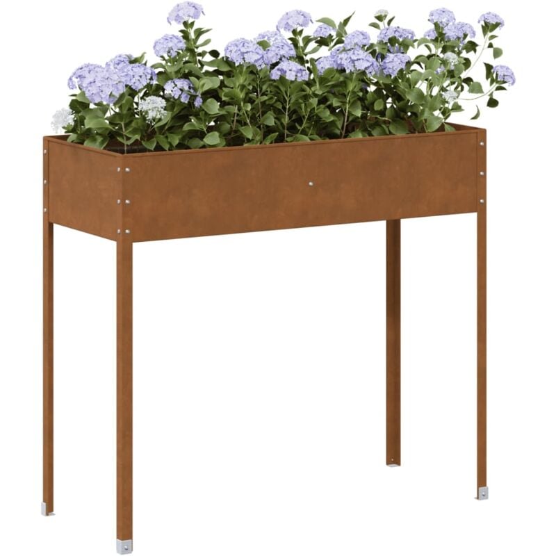 Fioriera da Giardino 100,5x40,5x90 cm in Acciaio Corten