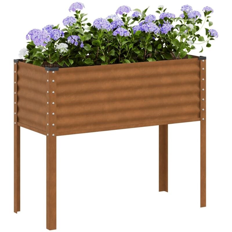 Fioriera da Giardino 100x41x90 cm in Acciaio Corten