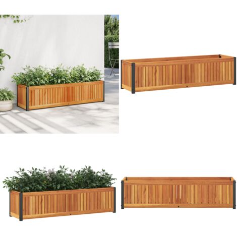 Fioriera da Giardino 110x30x27,5 cm in Legno Massello di Acacia - Fioriera in legno - Fioriera in acacia