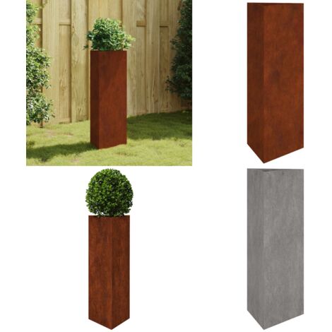 Fioriera da Giardino 30x26x75 cm in Acciaio Corten - Fioriera in acciaio corten - Fioriera da balcone