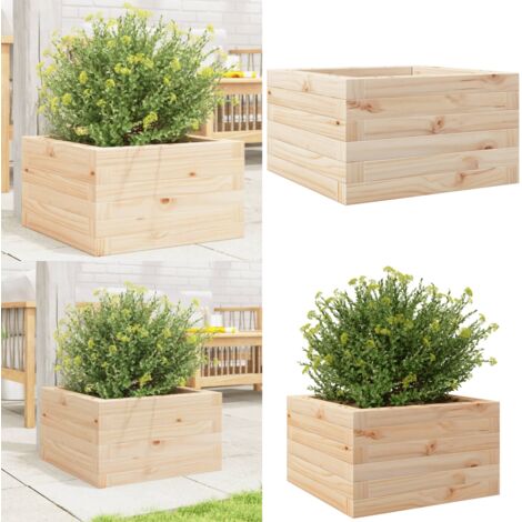 Fioriera da Giardino 40x40x23 cm in Legno Massello di Pino - Fioriera in legno - Fioriera in pino