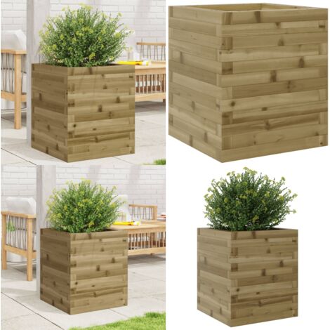 Fioriera da Giardino 40x40x46 cm in Legno di Pino Impregnato - Fioriera in legno - Fioriera da esterno