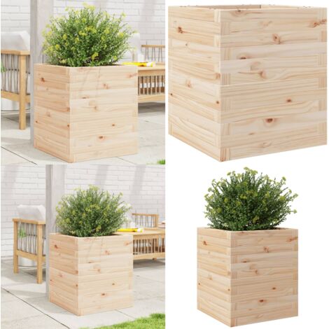 Fioriera da Giardino 40x40x46 cm in Legno Massello di Pino - Fioriera in legno - Fioriera in pino