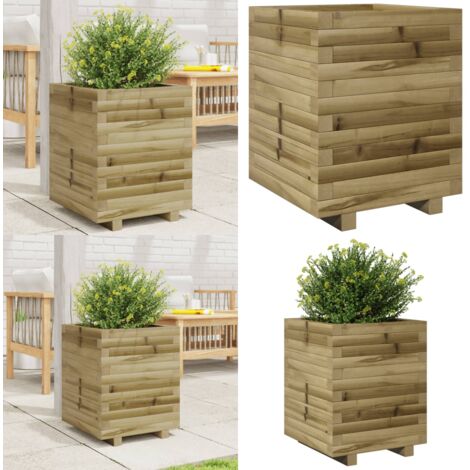 Fioriera da Giardino 40x40x49,5 cm in Legno di Pino Impregnato - Fioriera in legno - Fioriera da patio