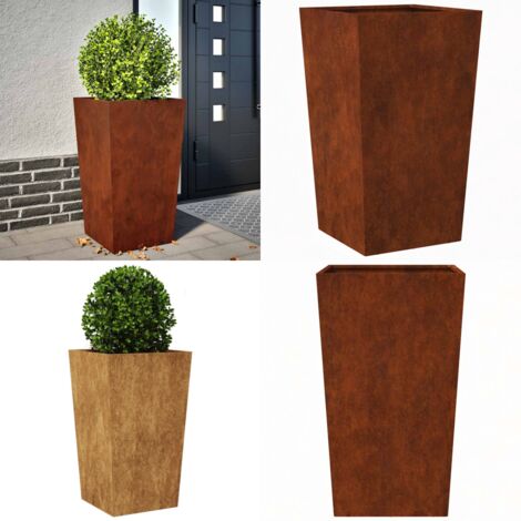 Fioriera da Giardino 45x45x75 cm in Acciaio Corten - Fioriera in acciaio corten - Fioriera da balcone