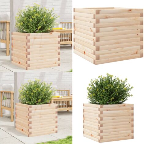 Fioriera da Giardino 50x50x45,5 cm in Legno Massello di Pino - Fioriera in legno - Fioriera in pino