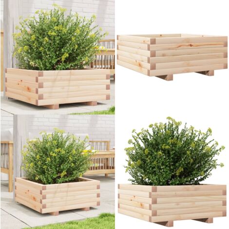 Fioriera da Giardino 60x60x26,5 cm in Legno Massello di Pino - Fioriera in legno - Fioriera in pino