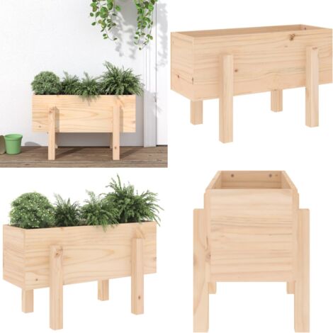 Fioriera da Giardino 62x30x38 cm in Legno Massello di Pino - Fioriera in legno - Fioriera da balcone