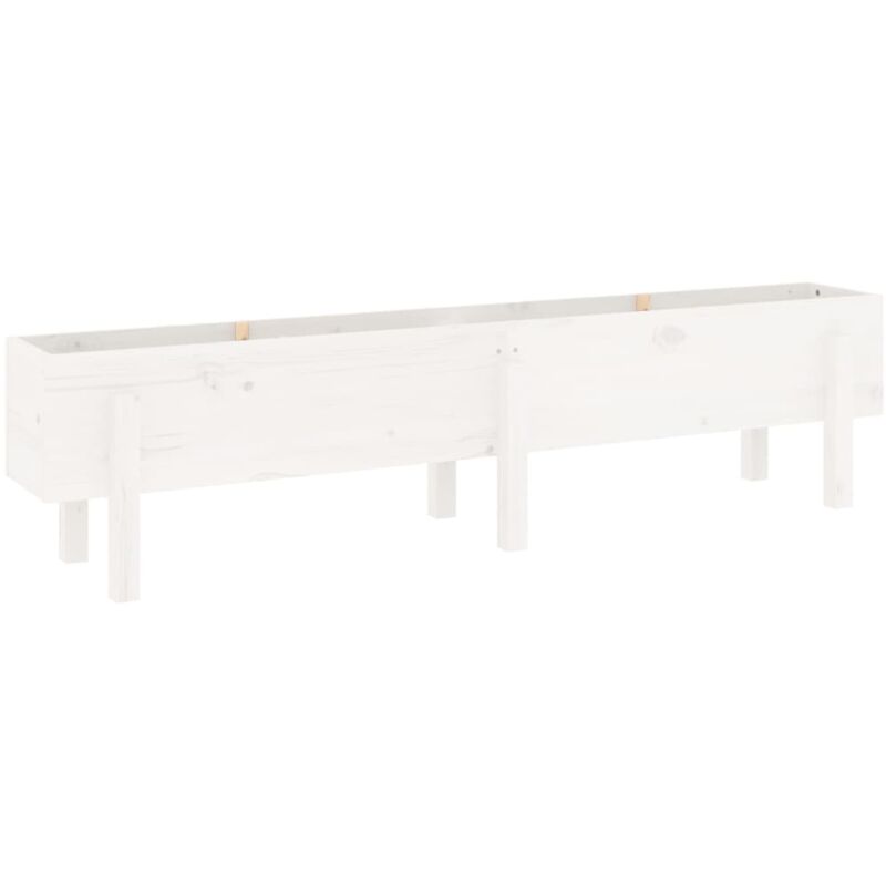 Fioriera Rialzata da Giardino Bianca 160x30x38 cm Massello Pino Vidaxl Bianco