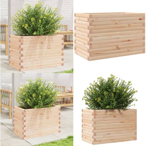 Fioriera da Giardino 70x40x45,5 cm in Legno Massello di Pino - Fioriera in legno - Fioriera in pino