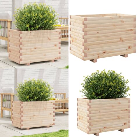 Fioriera da Giardino 70x40x49,5 cm in Legno Massello di Pino - Fioriera in legno - Fioriera in pino