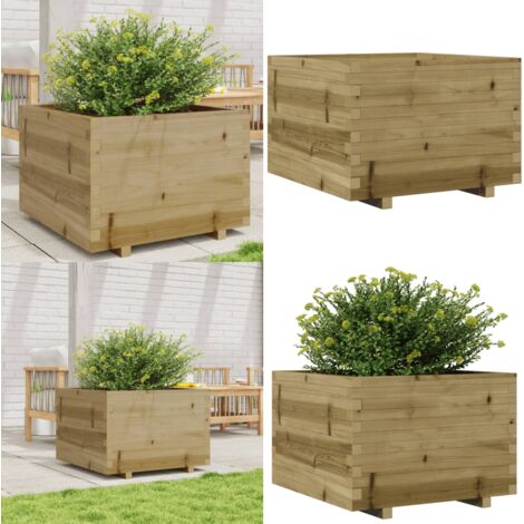 Fioriera da Giardino 70x70x49,5 cm in Legno di Pino Impregnato - Fioriera in legno - Fioriera in legno impregnato