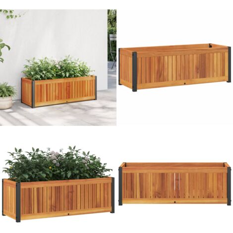 Fioriera da Giardino 80x30x27,5 cm in Legno Massello di Acacia - Fioriera in legno - Fioriera in acacia