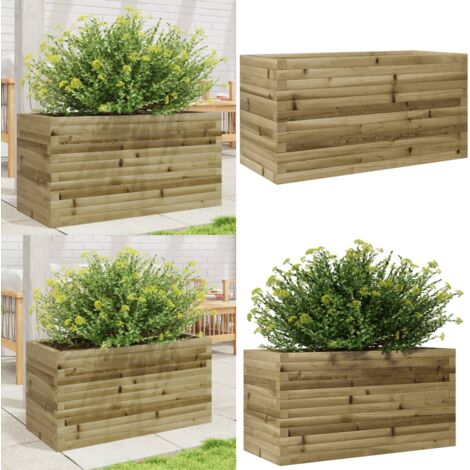 Fioriera da Giardino 90x40x45,5 cm in Legno di Pino Impregnato - Fioriera in legno - Fioriera da esterno