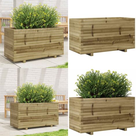 Fioriera da Giardino 90x40x49,5 cm in Legno di Pino Impregnato - Fioriera in legno - Fioriera in legno impregnato