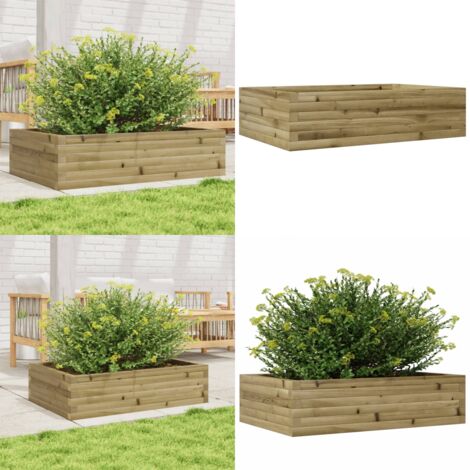 Fioriera da Giardino 90x60x23 cm in Legno di Pino Impregnato - Fioriera in legno - Fioriera in legno impregnato