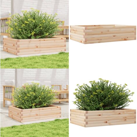 Fioriera da Giardino 90x60x23 cm in Legno Massello di Pino - Fioriera in legno - Fioriera in pino