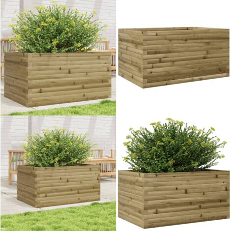 Fioriera da Giardino 90x60x46 cm in Legno di Pino Impregnato - Fioriera in legno - Fioriera da esterno