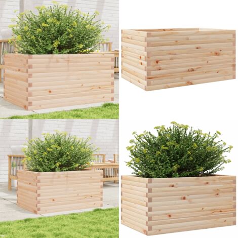 Fioriera da Giardino 90x60x46 cm in Legno Massello di Pino - Fioriera in legno - Fioriera in pino