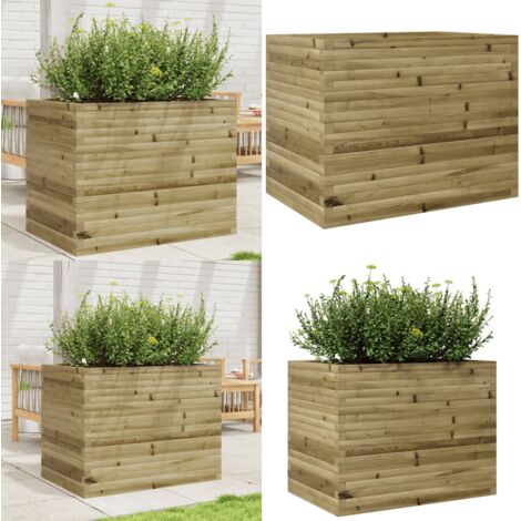 Fioriera da Giardino 90x60x68,5 cm in Legno di Pino Impregnato - Fioriera in legno - Fioriera da patio