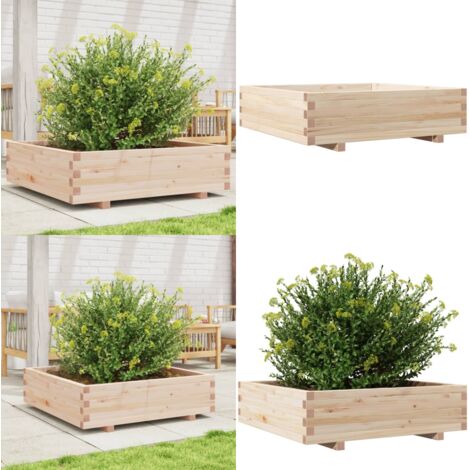 Fioriera da Giardino 90x90x26,5 cm in Legno Massello di Pino - Fioriera in legno - Fioriera in pino