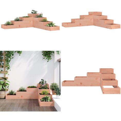 Fioriera da giardino a 4 ripiani 106x104,5x36 cm in legno massello Douglas - Fioriera in legno - Fioriera a 4 livelli