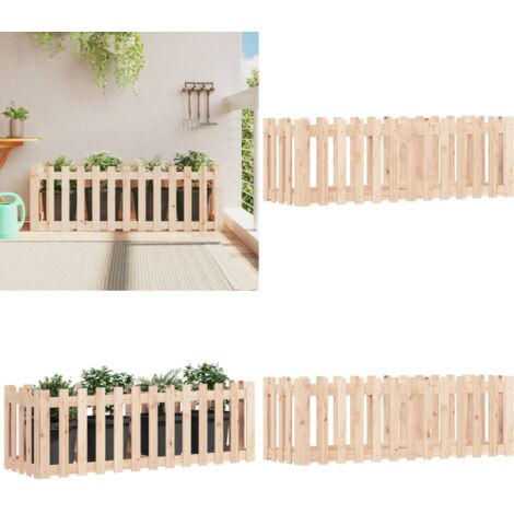 Fioriera da Giardino a Recinzione 150x50x50cm in Massello Pino - Fioriera in legno - Fioriera rialzata