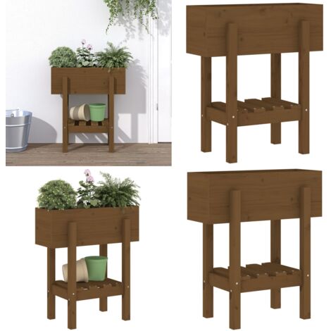 Fioriera da Giardino Ambra 62x30x69 cm Legno Massello di Pino - Fioriera in legno - Fioriera da balcone