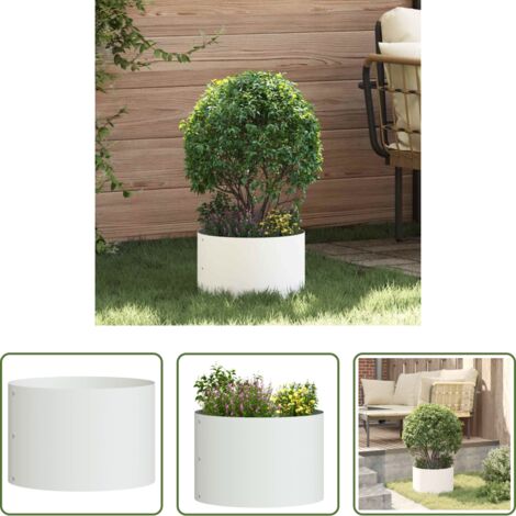 Fioriera da giardino -  Anello per vaso Bianco 30 x 30 x 20 cm