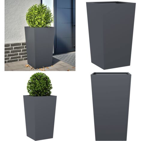 Fioriera da Giardino Antracite 45x45x75 cm in Acciaio - Fioriera in acciaio - Fioriera da balcone
