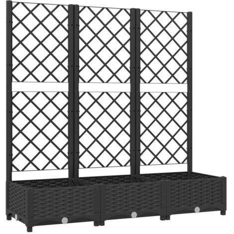 Fioriera da Giardino con Graticcio Nero 120x40x121,5 cm in PP vidaXL 888590
