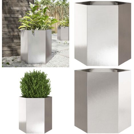Fioriera da Giardino Esagono 46x40x45 cm in Acciaio - Fioriera esagonale - Contenitore per piante