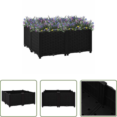 Fioriera da giardino -  Fioriera Rialzata 80x80x38 cm in Polipropilene