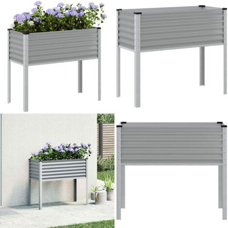 Fioriera da Giardino Grigia 100x45x90 cm in Acciaio - Fioriera in acciaio - Fioriera per giardino