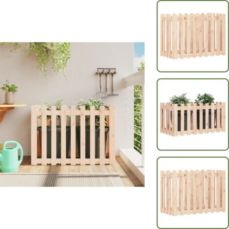 Fioriera da giardino in pino - vidaXL Fioriera Rialzata da Giardino a Recinzione 100x50x50 cm in Pino -