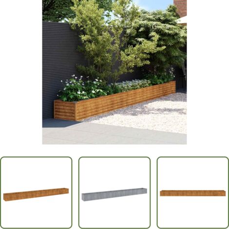 Fioriera da giardino -  Letto rialzato da giardino 482x50x36 cm in acciaio Corten