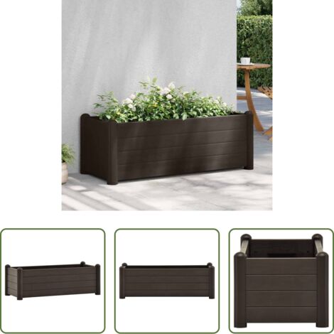Fioriera da giardino -  Letto Rialzato da Giardino in PP Moca 100x43x35 cm