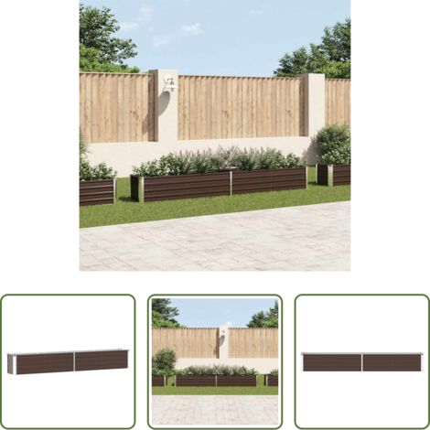 Fioriera da giardino -  Letto Rialzato in Acciaio Zincato 320x40x45 cm Marrone