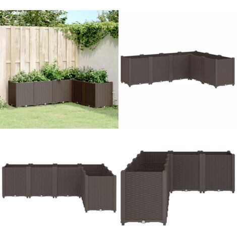 Fioriera da Giardino Marrone 160x120x53 cm in PP - Fioriera da patio - Fioriera in PP