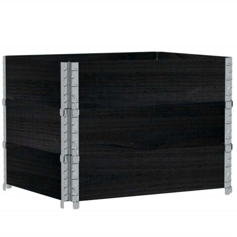 Fioriera da Giardino Nera 80x60 cm in Legno Massello di Pino vidaXL