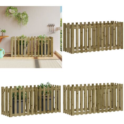 Fioriera da Giardino Recinzione 150x50x70cm in Pino Impregnato - Fioriera in legno - Fioriera rialzata