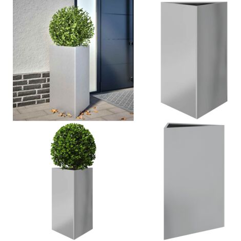 Fioriera da Giardino Triangolare 50x43x75 cm Acciaio Zincato - Fioriera triangolare - Acciaio zincato