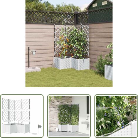 Fioriera da giardino -  Vaso da giardino 3 pcs Bianco Acciaio