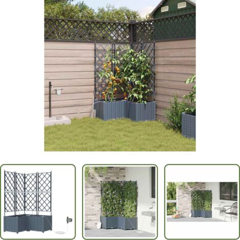 Fioriera da giardino -  Vaso da giardino 3 pcs Grigio Chiaro Acciaio