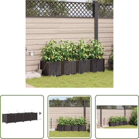 Fioriera da giardino -  Vaso da giardino 4 pcs Marrone Acciaio