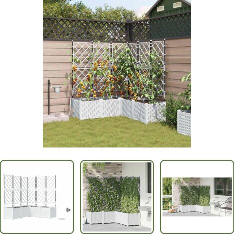 Fioriera da giardino -  Vaso da giardino 5 pcs Bianco Acciaio