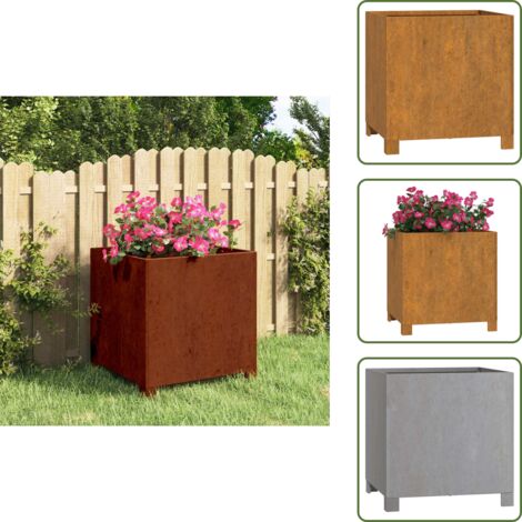 Fioriera da giardino - vidaXL Fioriera con Gambe Ruggine 40x40x40 cm Acciaio Corten - Fioriera da balcone