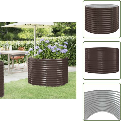 Fioriera da giardino - vidaXL Letto Giardino Acciaio Zincato 100x100x68 cm Marrone - Letto da balcone