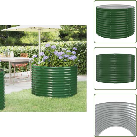 Fioriera da giardino - vidaXL Letto Giardino Acciaio Zincato 100x100x68 cm Verde - Letto rialzato